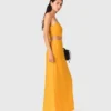 Asymmetrisches Kleid aus Leinenmischung