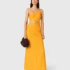 Asymmetrisches Kleid aus Leinenmischung