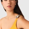 Asymmetrisches Kleid aus Leinenmischung