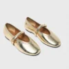 Ballerinas aus Metallic-Leder