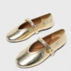 Ballerinas aus Metallic-Leder