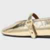Ballerinas aus Metallic-Leder