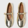 Ballerinas aus Metallic-Leder
