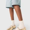 Ballerinas aus Metallic-Leder