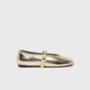 Ballerinas aus Metallic-Leder