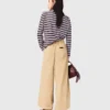 Baumwollhose mit weitem Bein