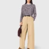 Baumwollhose mit weitem Bein