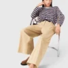 Baumwollhose mit weitem Bein