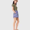 Bestickte gestreifte Baumwollshorts
