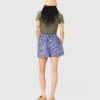 Bestickte gestreifte Baumwollshorts