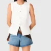 Bestickte Jacke aus Leinenmischung