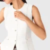 Bestickte Jacke aus Leinenmischung
