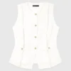 Bestickte Jacke aus Leinenmischung