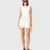 Bestickte Shorts aus Leinenmischung