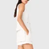 Bestickte Shorts aus Leinenmischung