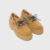 Boat-Schuhe mit Plateau aus Wildleder
