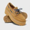Boat-Schuhe mit Plateau aus Wildleder