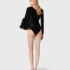 Body mit Samt- und Korsettdetails