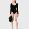 Body mit Samt- und Korsettdetails