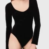 Body mit Samt- und Korsettdetails