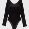 Body mit Samt- und Korsettdetails