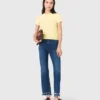 Bootcut-Jeans mit Perlenverzierung