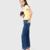 Bootcut-Jeans mit Perlenverzierung