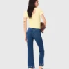 Bootcut-Jeans mit Perlenverzierung
