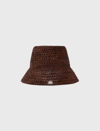 Bunter Bucket-Hut aus natürlicher Raffia