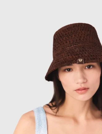 Bunter Bucket-Hut aus natürlicher Raffia
