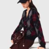 Kurzer Cardigan mit Argyle-Muster