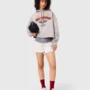 Cropped-Sweatshirt mit gesticktem Logo