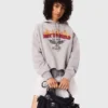 Cropped-Sweatshirt mit gesticktem Logo
