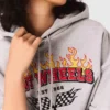 Cropped-Sweatshirt mit gesticktem Logo