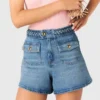 Geflochtene Jeansshorts