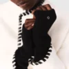 Gefütterter Mantel mit kontrastierendem Band