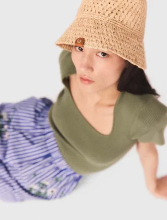 Gehäkelter Raffia-Bucket-Hat