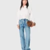 Gerade Jeans mit Ketten