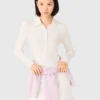 Gerippter Polo-Pullover