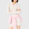 Gerippter Polo-Pullover