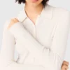 Gerippter Polo-Pullover