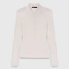 Gerippter Polo-Pullover