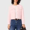 Gesteppte, kurz geschnittene Strickjacke