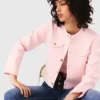 Gesteppte, kurz geschnittene Strickjacke