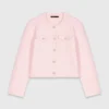 Gesteppte, kurz geschnittene Strickjacke