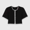 Gesteppte, kurz geschnittene Strickjacke