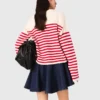 Gestreifter Pullover aus Rippstrick