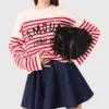 Gestreifter Pullover aus Rippstrick