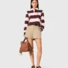 Gestreiftes Polo-Sweatshirt