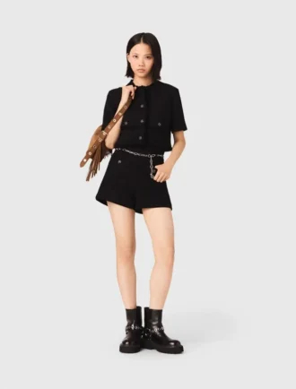 Glänzende Tweed-Shorts